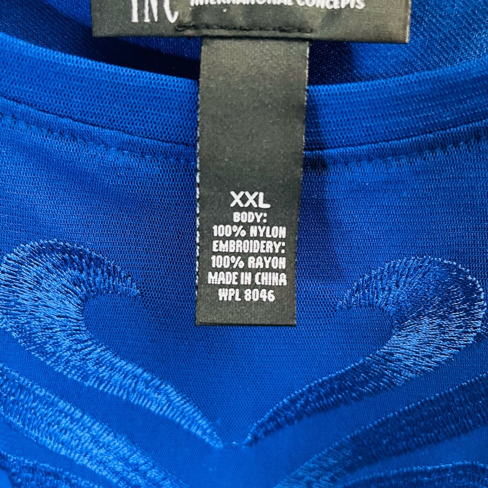 INC brilliant cobalt blue cap sleeve top NWT❣️ - Picture 3 of 9